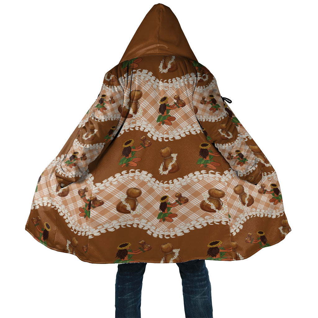 Ipu Heke Hawaii Makahiki Cloak Hawaiian Puakenikeni Lei Hula Girl Palaka Motifs LT14 Unisex Brown - Polynesian Pride