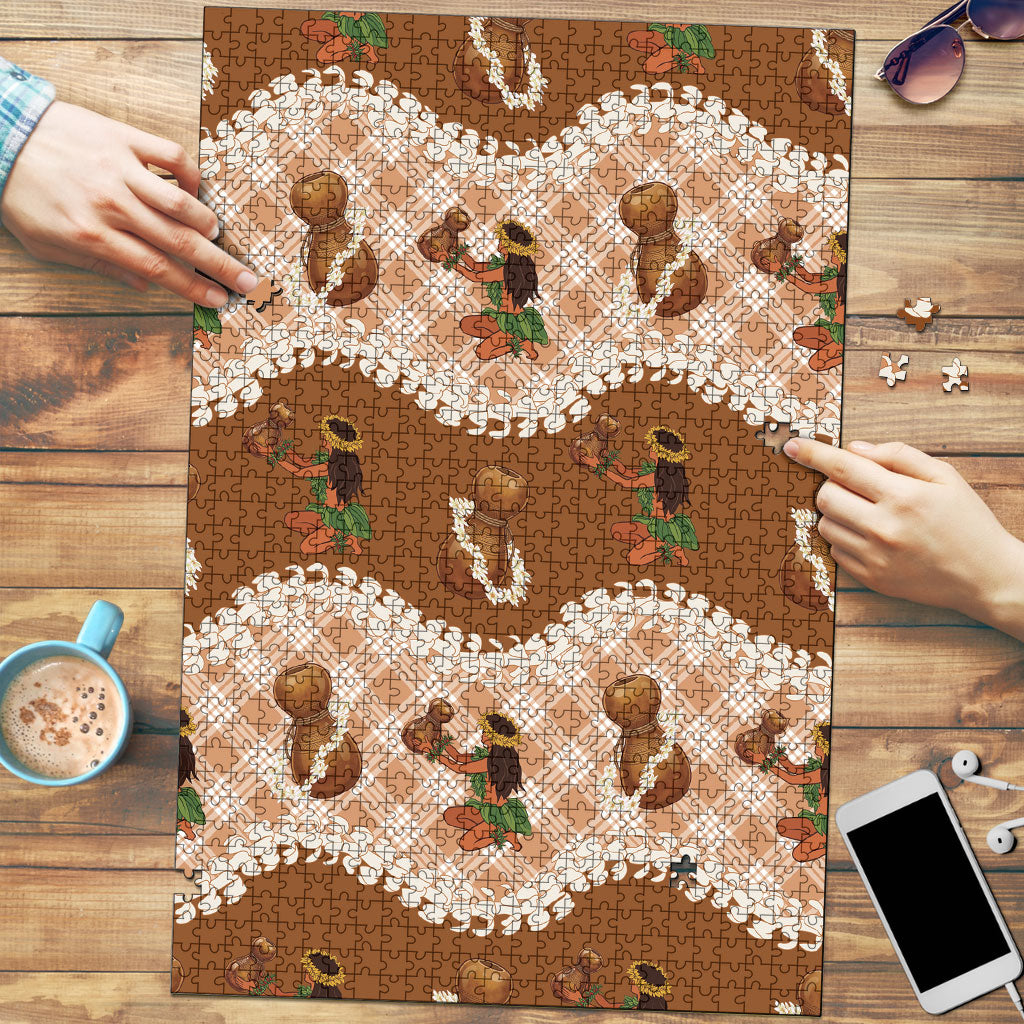 Ipu Heke Hawaii Makahiki Puzzle Hawaiian Puakenikeni Lei Hula Girl Palaka Motifs