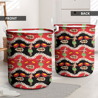 Uliuli Hawaii Makahiki Laundry Basket Hawaiian Puakenikeni Lei Hula Girl Red Version LT14 - Polynesian Pride