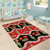 Uliuli Hawaii Makahiki Area Rug Hawaiian Puakenikeni Lei Hula Girl Red Version LT14 - Polynesian Pride