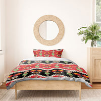 Uliuli Hawaii Makahiki Bedding Set Hawaiian Puakenikeni Lei Hula Girl Red Version LT14 - Polynesian Pride