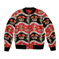 Uliuli Hawaii Makahiki Bomber Jacket Hawaiian Puakenikeni Lei Hula Girl Red Version LT14 Unisex Red - Polynesian Pride