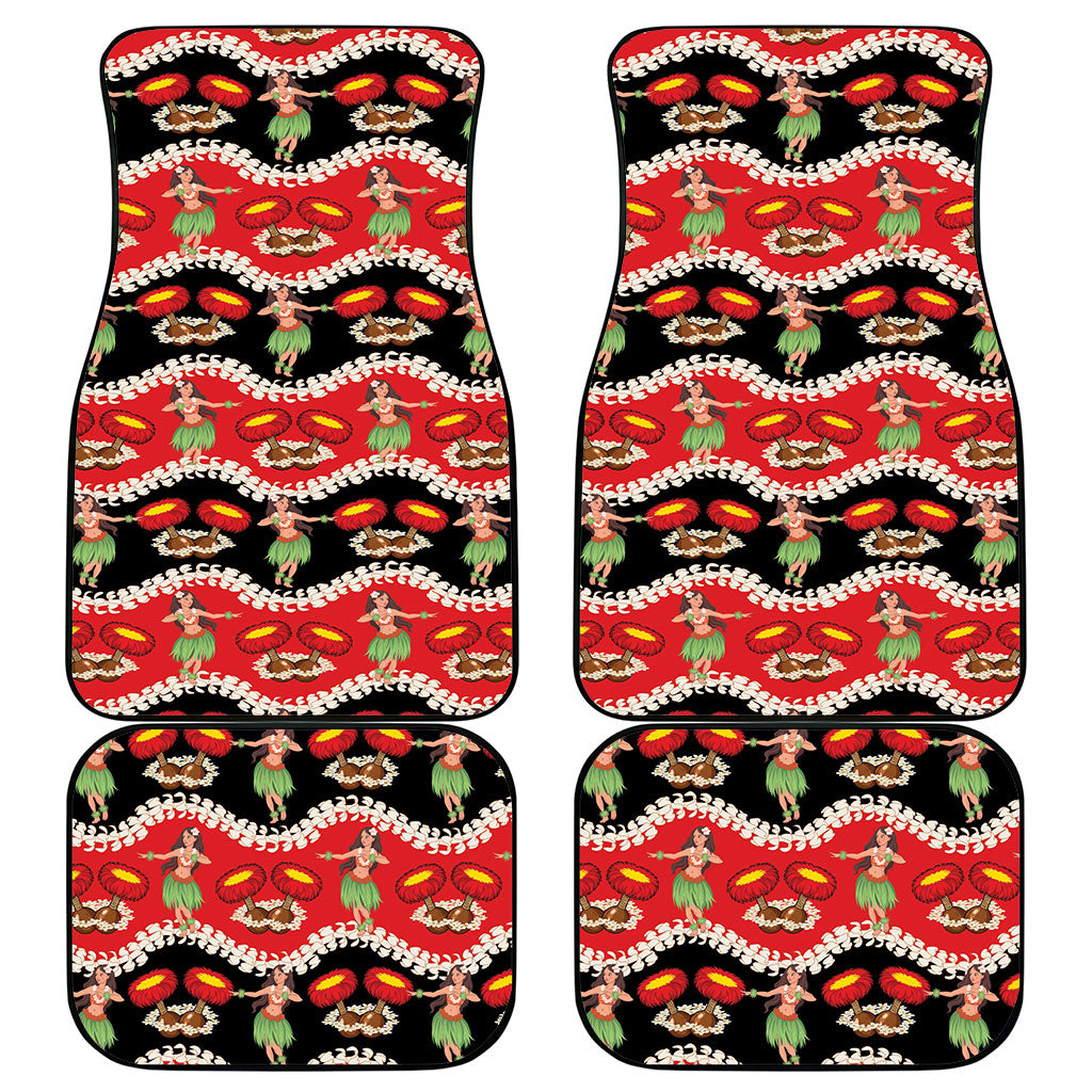Uliuli Hawaii Makahiki Car Mats Hawaiian Puakenikeni Lei Hula Girl Red Version LT14 - Polynesian Pride