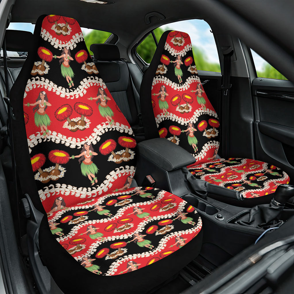 Uliuli Hawaii Makahiki Car Seat Cover Hawaiian Puakenikeni Lei Hula Girl Red Version LT14 One Size Red - Polynesian Pride