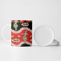 Uliuli Hawaii Makahiki Ceramic Mug Hawaiian Puakenikeni Lei Hula Girl Red Version LT14 - Polynesian Pride