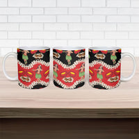 Uliuli Hawaii Makahiki Ceramic Mug Hawaiian Puakenikeni Lei Hula Girl Red Version LT14 - Polynesian Pride