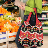 Uliuli Hawaii Makahiki Grocery Bag Hawaiian Puakenikeni Lei Hula Girl Red Version LT14 - Polynesian Pride