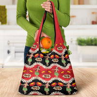 Uliuli Hawaii Makahiki Grocery Bag Hawaiian Puakenikeni Lei Hula Girl Red Version LT14 - Polynesian Pride