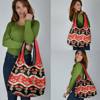 Uliuli Hawaii Makahiki Grocery Bag Hawaiian Puakenikeni Lei Hula Girl Red Version LT14 - Polynesian Pride