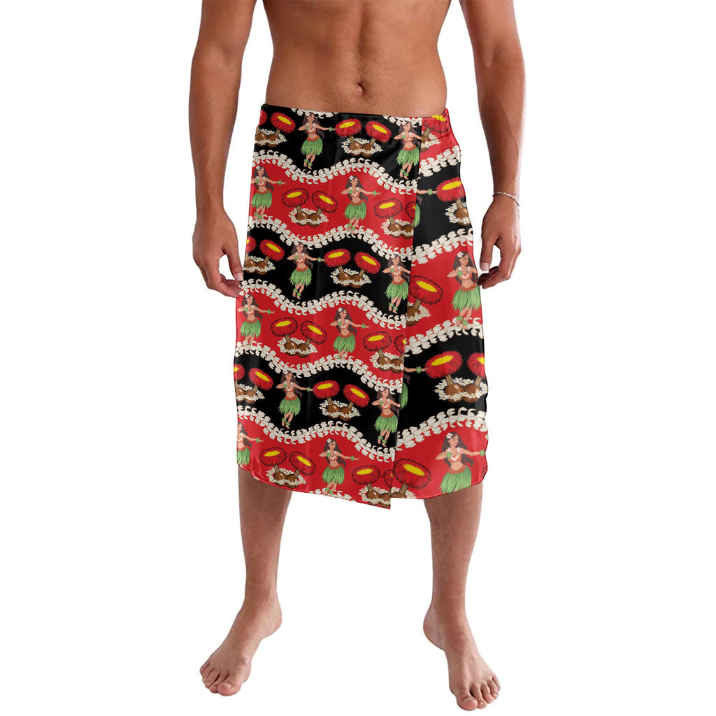 Uliuli Hawaii Makahiki Lavalava Hawaiian Puakenikeni Lei Hula Girl Red Version