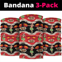 Uliuli Hawaii Makahiki Neck Gaiter Hawaiian Puakenikeni Lei Hula Girl Red Version LT14 package One Size: 25*50cm Red - Polynesian Pride