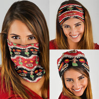 Uliuli Hawaii Makahiki Neck Gaiter Hawaiian Puakenikeni Lei Hula Girl Red Version LT14 - Polynesian Pride