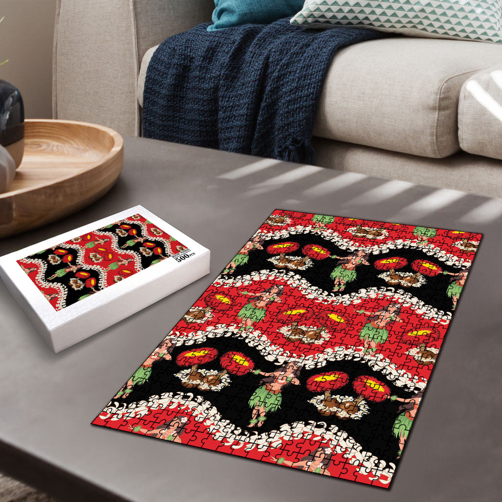 Uliuli Hawaii Makahiki Puzzle Hawaiian Puakenikeni Lei Hula Girl Red Version