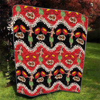 Uliuli Hawaii Makahiki Quilt Hawaiian Puakenikeni Lei Hula Girl Red Version LT14 - Polynesian Pride