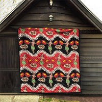 Uliuli Hawaii Makahiki Quilt Hawaiian Puakenikeni Lei Hula Girl Red Version LT14 - Polynesian Pride
