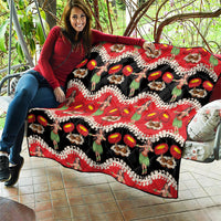 Uliuli Hawaii Makahiki Quilt Hawaiian Puakenikeni Lei Hula Girl Red Version LT14 - Polynesian Pride