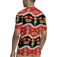 Uliuli Hawaii Makahiki Rugby Jersey Hawaiian Puakenikeni Lei Hula Girl Red Version LT14 - Polynesian Pride