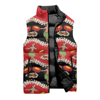 Uliuli Hawaii Makahiki Sleeveless Puffer Jacket Hawaiian Puakenikeni Lei Hula Girl Red Version LT14 - Polynesian Pride