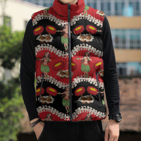 Uliuli Hawaii Makahiki Sleeveless Puffer Jacket Hawaiian Puakenikeni Lei Hula Girl Red Version LT14 - Polynesian Pride