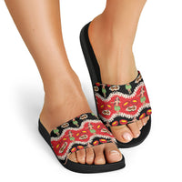Uliuli Hawaii Makahiki Slide Sandals Hawaiian Puakenikeni Lei Hula Girl Red Version LT14 - Polynesian Pride
