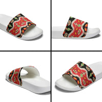 Uliuli Hawaii Makahiki Slide Sandals Hawaiian Puakenikeni Lei Hula Girl Red Version LT14 - Polynesian Pride