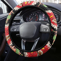 Uliuli Hawaii Makahiki Steering Wheel Cover Hawaiian Puakenikeni Lei Hula Girl Red Version LT14 - Polynesian Pride
