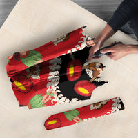 Uliuli Hawaii Makahiki Umbrella Hawaiian Puakenikeni Lei Hula Girl Red Version LT14 - Polynesian Pride