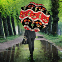 Uliuli Hawaii Makahiki Umbrella Hawaiian Puakenikeni Lei Hula Girl Red Version LT14 - Polynesian Pride