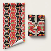 Uliuli Hawaii Makahiki Wrapping Paper Hawaiian Puakenikeni Lei Hula Girl Red Version LT14 58" × 23" Red - Polynesian Pride