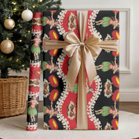 Uliuli Hawaii Makahiki Wrapping Paper Hawaiian Puakenikeni Lei Hula Girl Red Version LT14 - Polynesian Pride