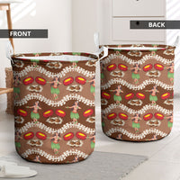Uliuli Hawaii Makahiki Laundry Basket Hawaiian Puakenikeni Lei Hula Girl Brown Version LT14 - Polynesian Pride