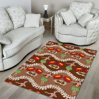 Uliuli Hawaii Makahiki Area Rug Hawaiian Puakenikeni Lei Hula Girl Brown Version LT14 - Polynesian Pride