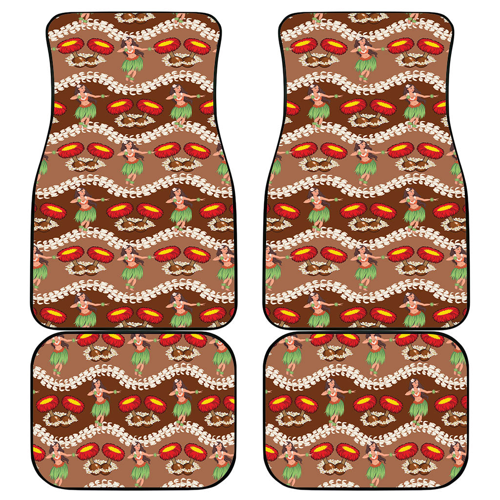Uliuli Hawaii Makahiki Car Mats Hawaiian Puakenikeni Lei Hula Girl Brown Version LT14 - Polynesian Pride