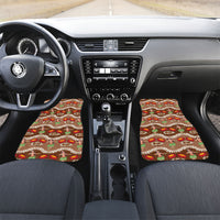 Uliuli Hawaii Makahiki Car Mats Hawaiian Puakenikeni Lei Hula Girl Brown Version LT14 Set 2pcs - Front Brown - Polynesian Pride