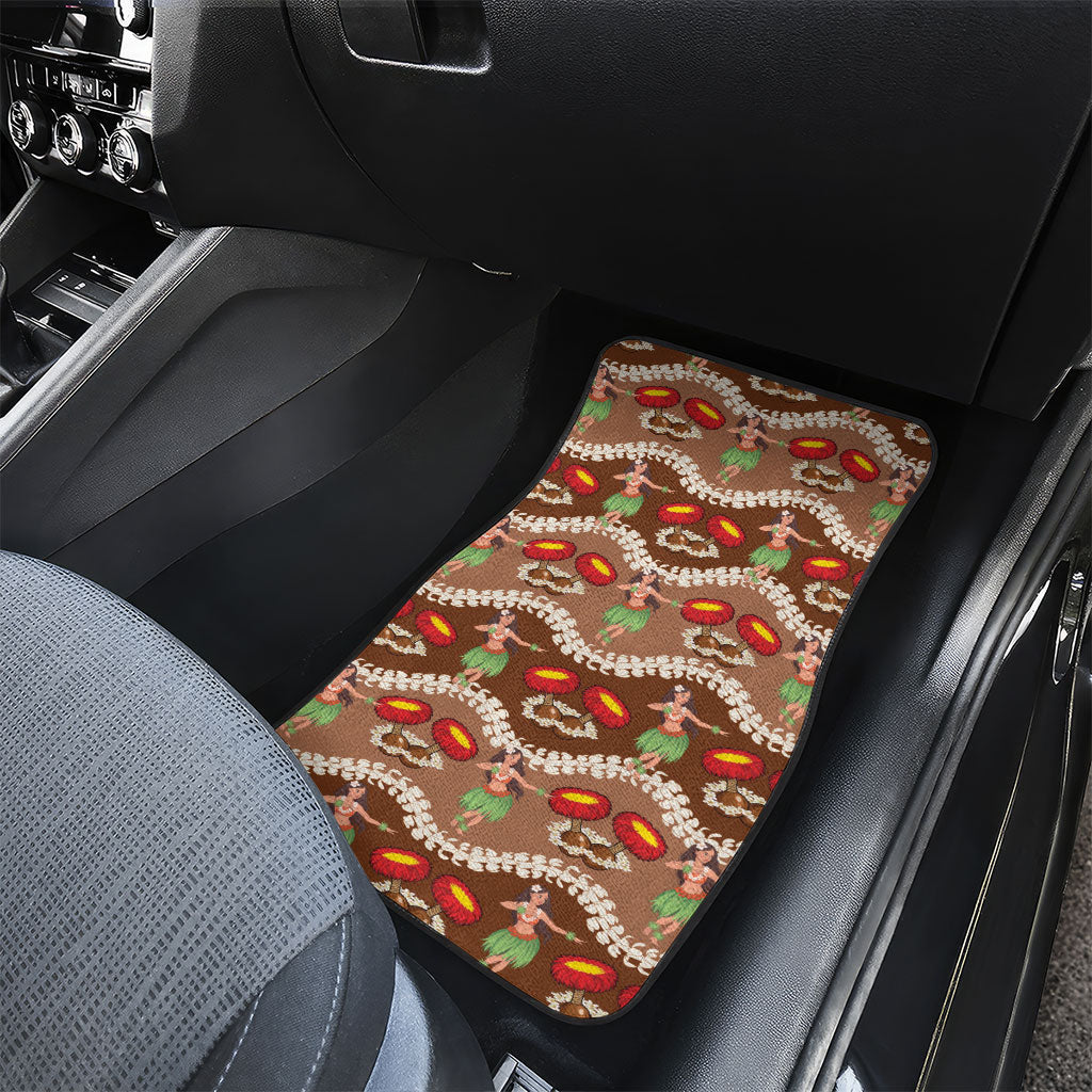 Uliuli Hawaii Makahiki Car Mats Hawaiian Puakenikeni Lei Hula Girl Brown Version LT14 - Polynesian Pride