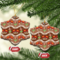 Uliuli Hawaii Makahiki Ceramic Ornament Hawaiian Puakenikeni Lei Hula Girl Brown Version LT14 Snow Flake Brown - Polynesian Pride