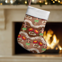Uliuli Hawaii Makahiki Christmas Stocking Hawaiian Puakenikeni Lei Hula Girl Brown Version LT14 Set of 2 Brown - Polynesian Pride