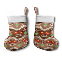 Uliuli Hawaii Makahiki Christmas Stocking Hawaiian Puakenikeni Lei Hula Girl Brown Version LT14 - Polynesian Pride