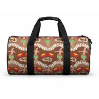 Uliuli Hawaii Makahiki Duffle Bag Hawaiian Puakenikeni Lei Hula Girl Brown Version LT14 One size Brown - Polynesian Pride