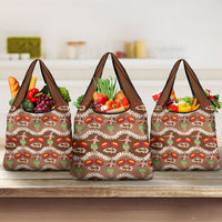 Uliuli Hawaii Makahiki Grocery Bag Hawaiian Puakenikeni Lei Hula Girl Brown Version LT14 3-pack One Size Brown - Polynesian Pride