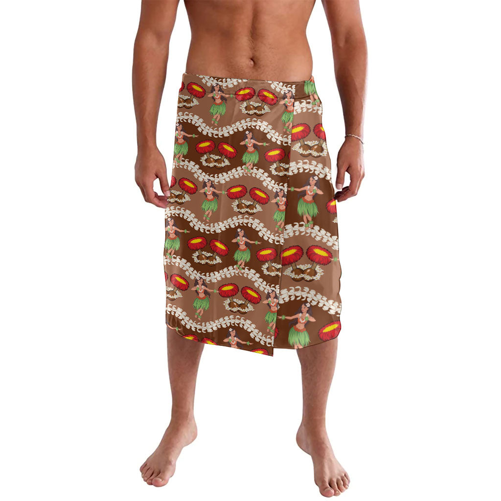 Uliuli Hawaii Makahiki Lavalava Hawaiian Puakenikeni Lei Hula Girl Brown Version