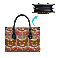 Uliuli Hawaii Makahiki Leather Bag Hawaiian Puakenikeni Lei Hula Girl Brown Version LT14 - Polynesian Pride