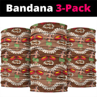 Uliuli Hawaii Makahiki Neck Gaiter Hawaiian Puakenikeni Lei Hula Girl Brown Version LT14 package One Size: 25*50cm Brown - Polynesian Pride
