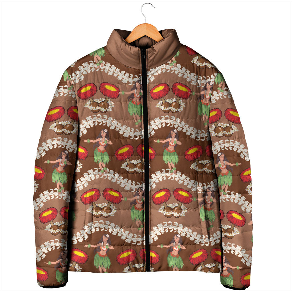Uliuli Hawaii Makahiki Padded Jacket Hawaiian Puakenikeni Lei Hula Girl Brown Version LT14 - Polynesian Pride