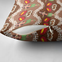 Uliuli Hawaii Makahiki Pillow Cover Hawaiian Puakenikeni Lei Hula Girl Brown Version LT14 - Polynesian Pride