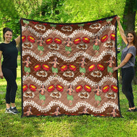 Uliuli Hawaii Makahiki Quilt Hawaiian Puakenikeni Lei Hula Girl Brown Version LT14 - Polynesian Pride