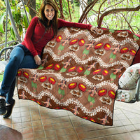 Uliuli Hawaii Makahiki Quilt Hawaiian Puakenikeni Lei Hula Girl Brown Version LT14 - Polynesian Pride