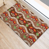 Uliuli Hawaii Makahiki Rubber Doormat Hawaiian Puakenikeni Lei Hula Girl Brown Version LT14 - Polynesian Pride