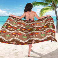 Uliuli Hawaii Makahiki Sarong Hawaiian Puakenikeni Lei Hula Girl Brown Version LT14 - Polynesian Pride
