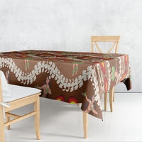 Uliuli Hawaii Makahiki Tablecloth Hawaiian Puakenikeni Lei Hula Girl Brown Version LT14 - Polynesian Pride